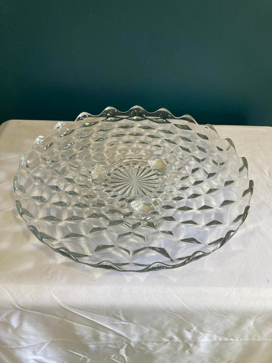 Vintage Fostoria Cubist Footed Platter