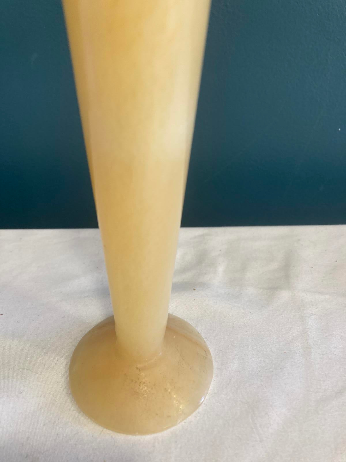 Vintage Solid Alabaster Candle Holder