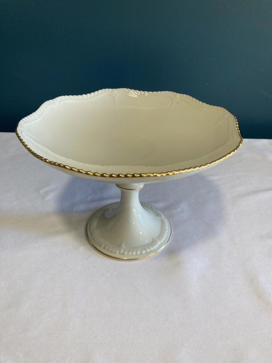 Vintage Lenox Gold Rimmed Cake Stand – Made in USA – 9"