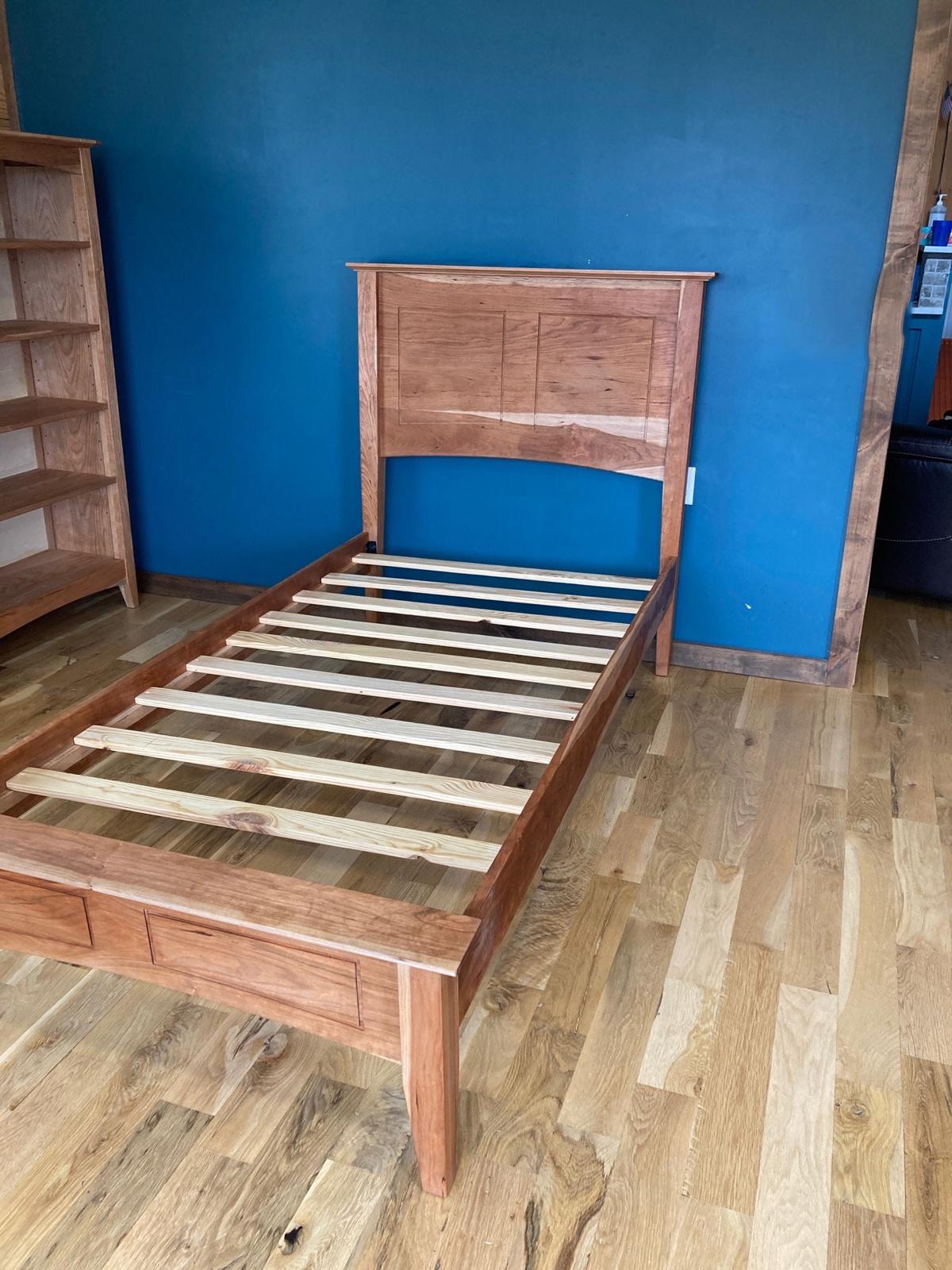 view of the headboard with the slats