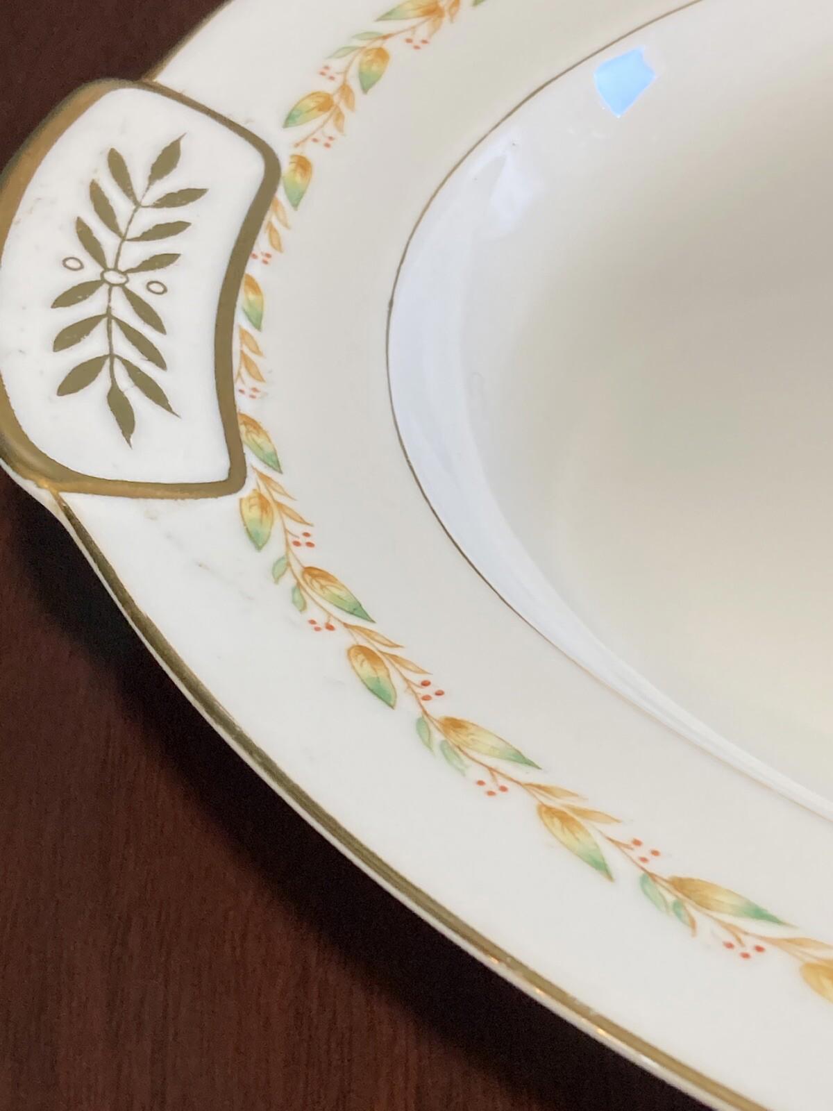Vintage Mikado China 17" Oval Laurel Roses Platter Made in Occupied Japan