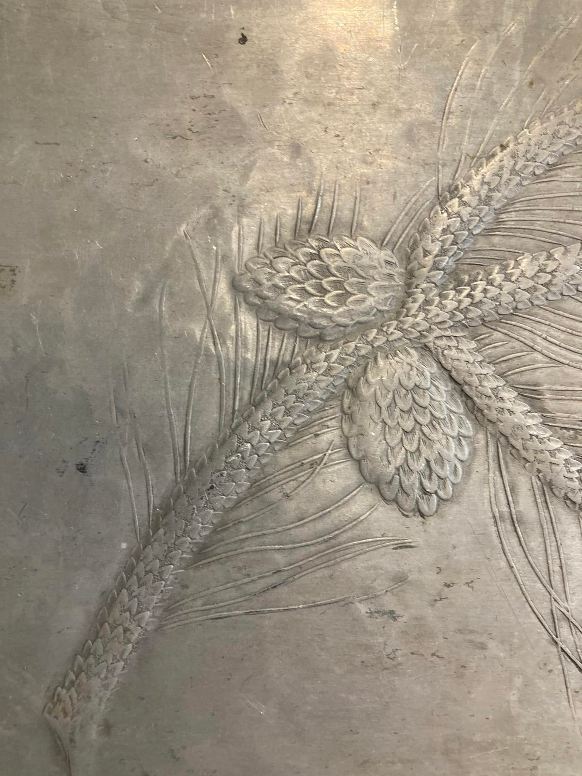 Vintage Everlast Forged Aluminum Tray with Pinecone Design