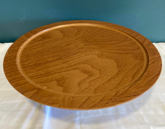 Vintage Oak Veneer Lazy Susan or Turntable