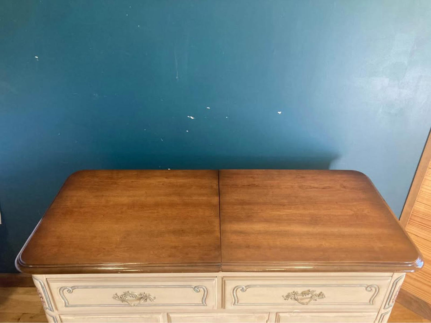 Vintage French Provencal Painted Server Buffet with Slide Out Top