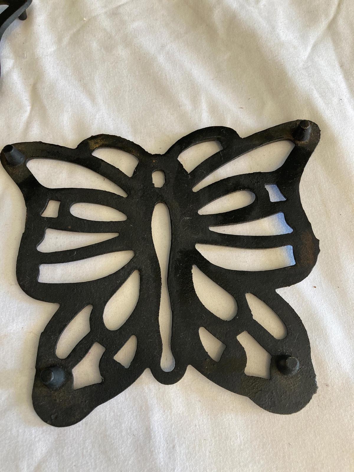 Vintage Cast Iron Butterfly Trivets