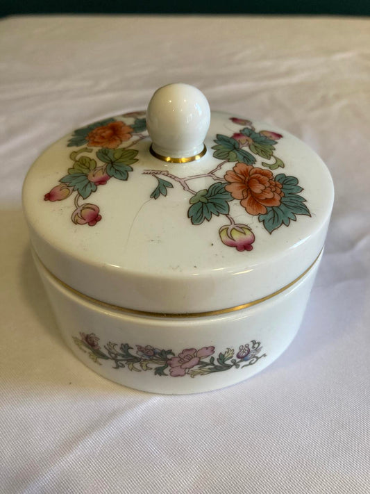 Vintage Wedgewood Decorative Ceramic Trinket Box with Floral Design