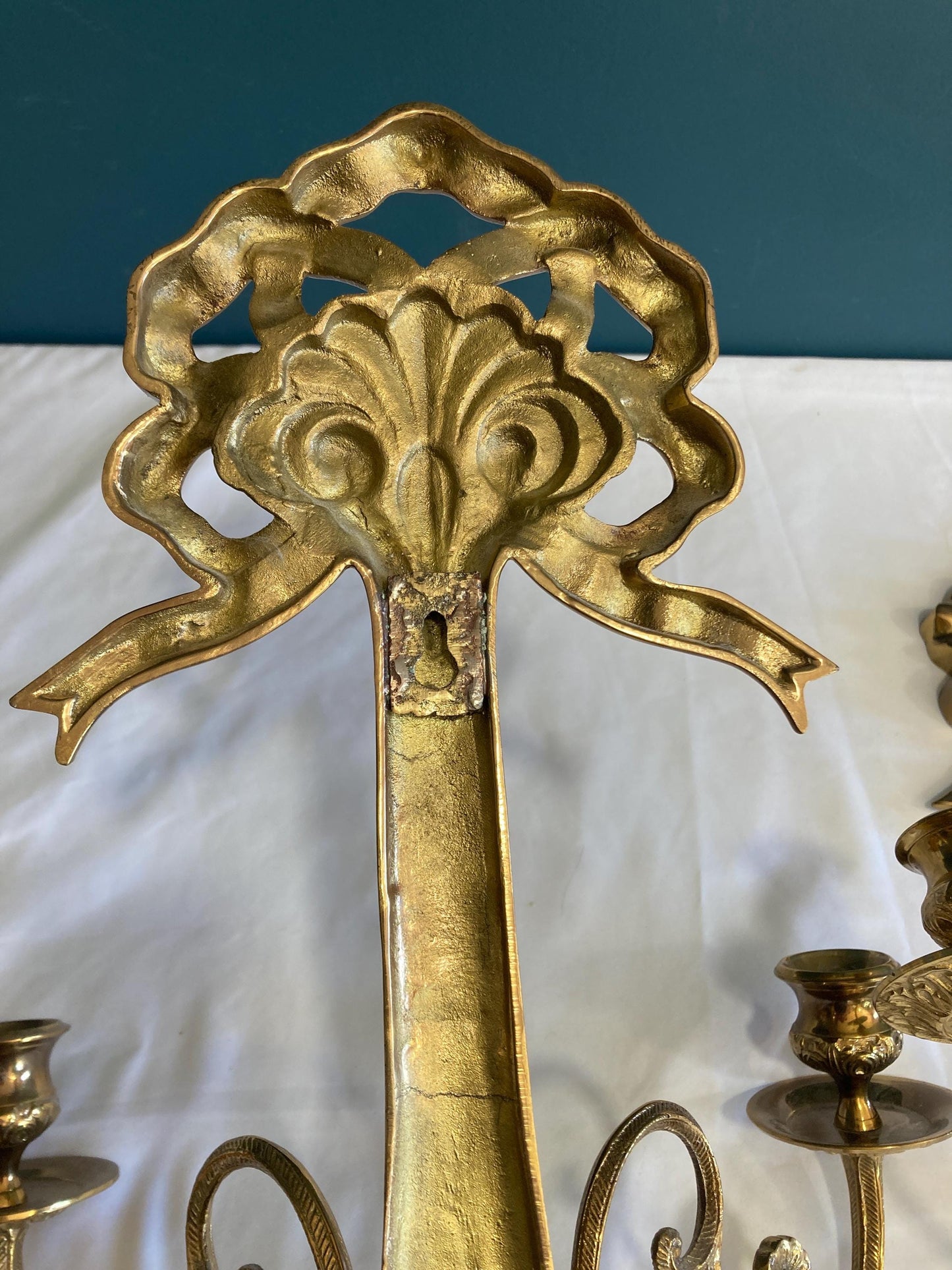 Vintage Solid Brass Candle Sconces