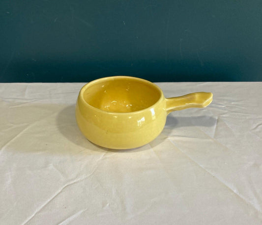 Vintage McCoy Pottery Yellow Bowl with Handle