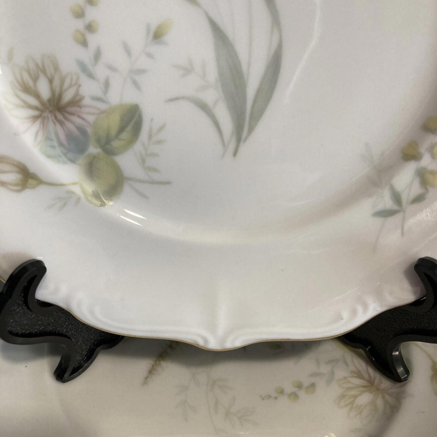 Set of 8 Forest Harvest Thistle Bread Plates with Gold Rims- Bavaria Germany