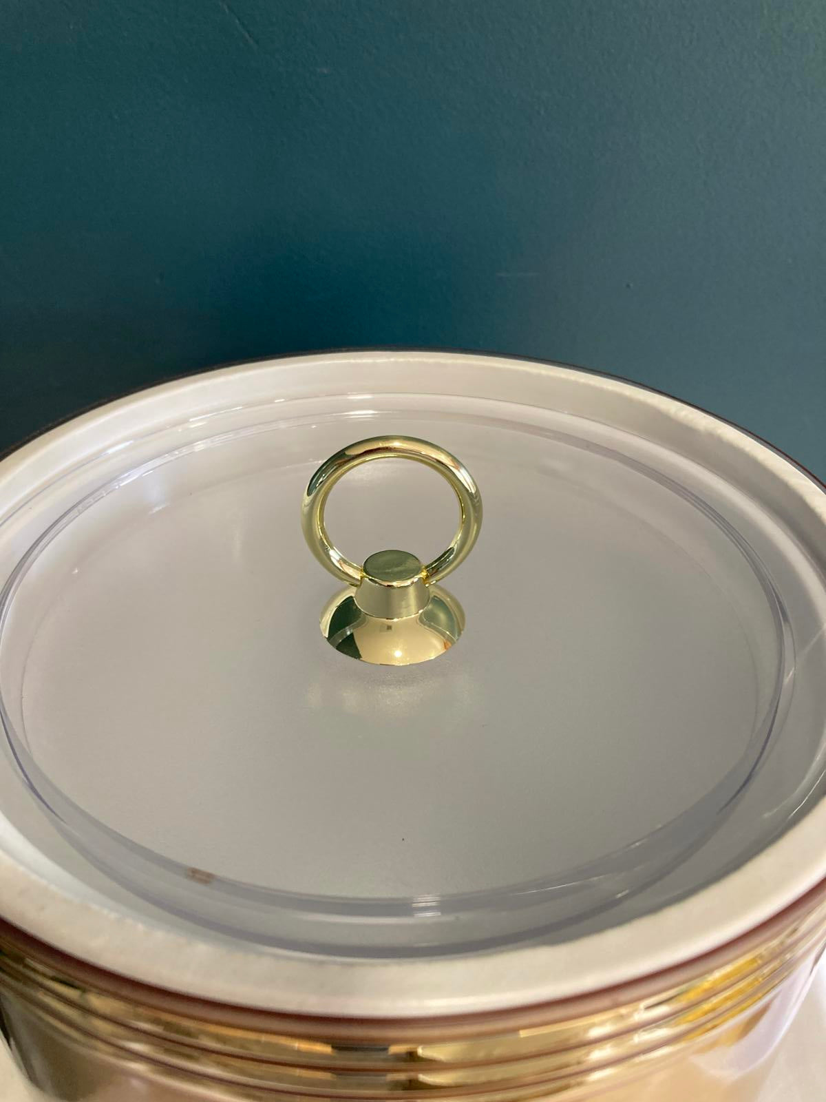 Vintage Gold Ice Bucket Mid Century Barware Made in USA