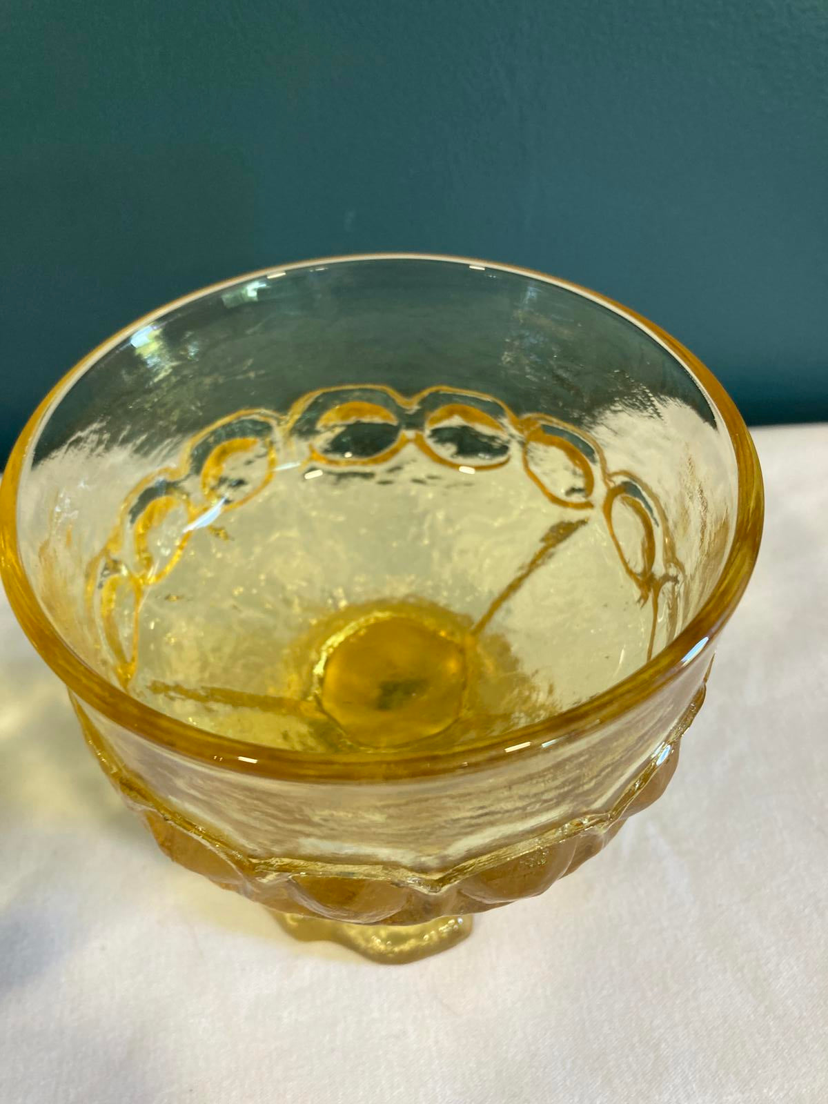 Vintage Tiffin Franciscan Amber Glass Compotes – Set of 2