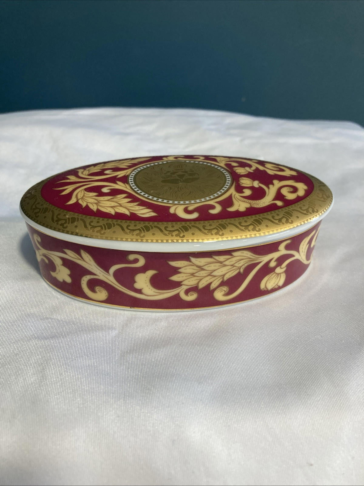 Vintage Pirken Hammer Red & Gold Porcelain Trinket Box – Czechoslovakia