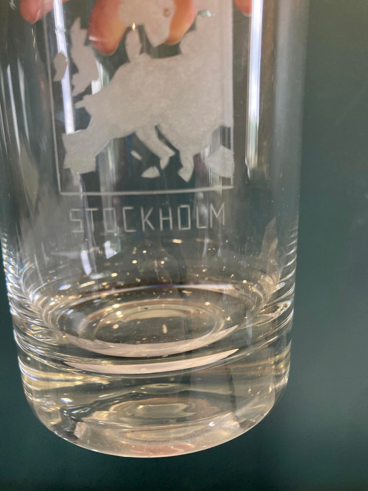 Vintage Etched Glass European City Tumbler Set of 7