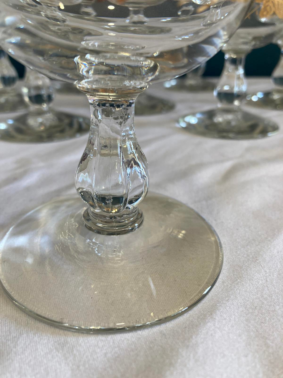 Vintage Libbey Golden Foliage Glasses, Set of 8