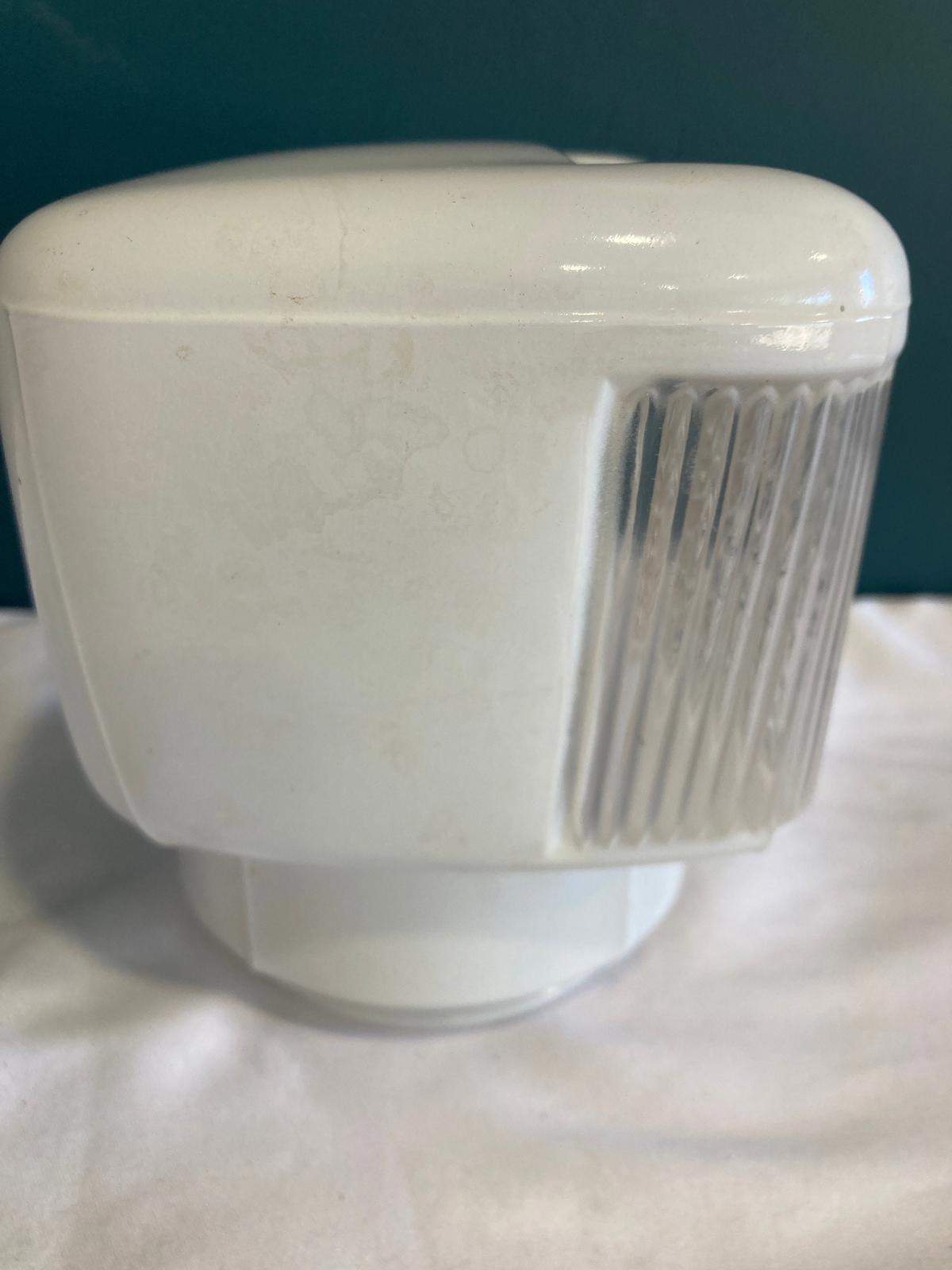 Antique Art Deco Milk Glass Woven Sconce