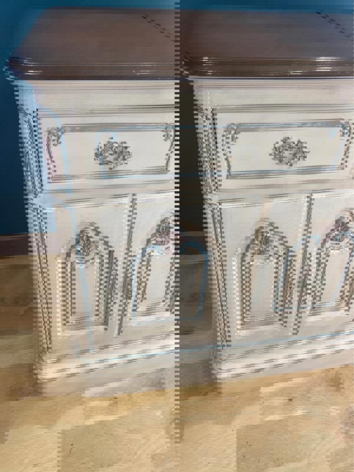 Vintage French Provencal Painted Server Buffet with Slide Out Top