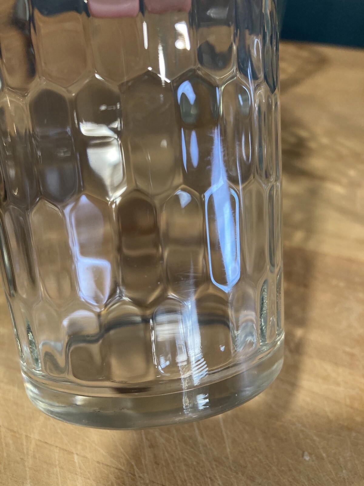 Vintage Hex Optic Juice Glasses – Clear 5” Tumblers, Set of 4