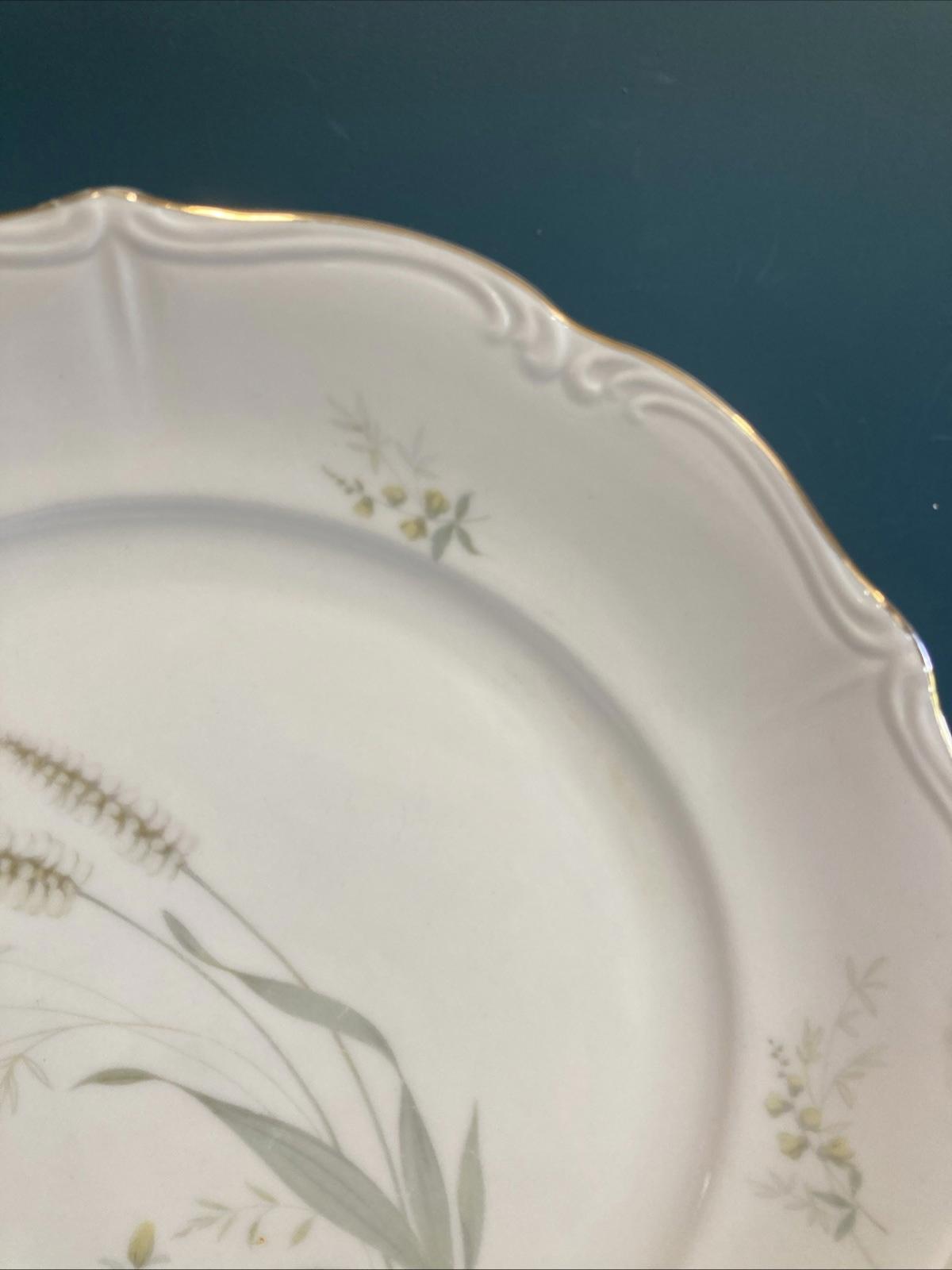 Vintage Forest “Harvest” Thistle Dinner Plate 10” Gold Rim Bavaria Germany, set of 8