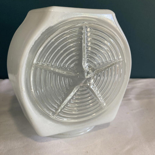 Vintage Mid-Century Milk Glass Star Sconce Shade – Globe Light Cover