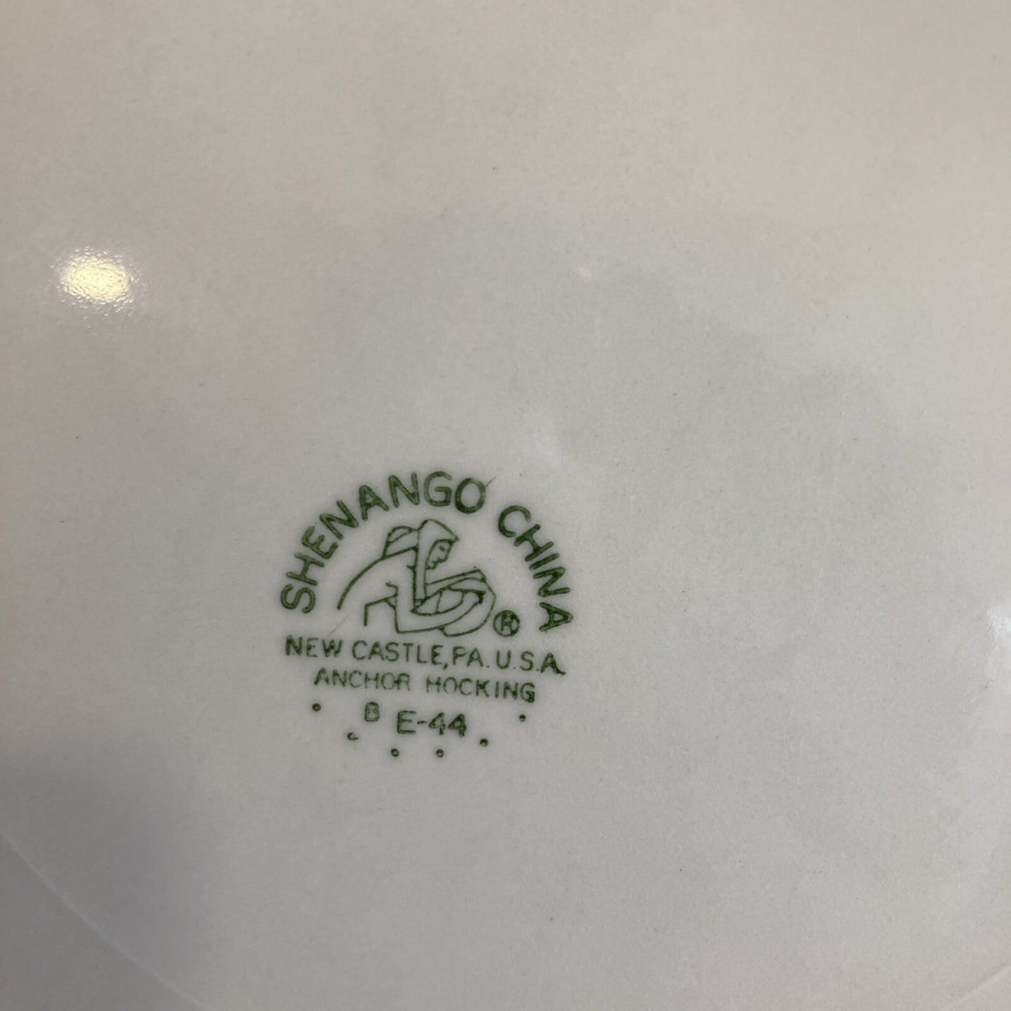 Vintage Shenango China Restaurant Ware Dinner Plate 9 Inch Black Geometric Border Anchor Hocking New Castle PA Diner China