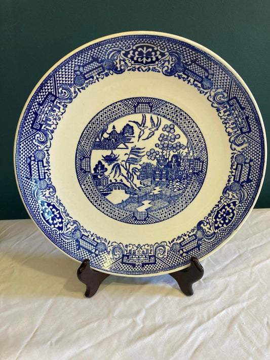 Vintage Blue Willow Ware Style Transferware Plate