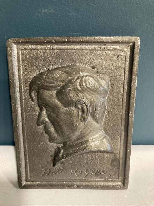 Midcentury Will Rogers Metal Wall Plaque – Western Americana Decor