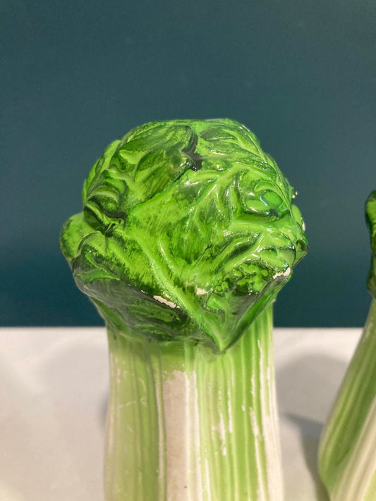 Vintage Ceramic Lettuce Salt and Pepper Shakers
