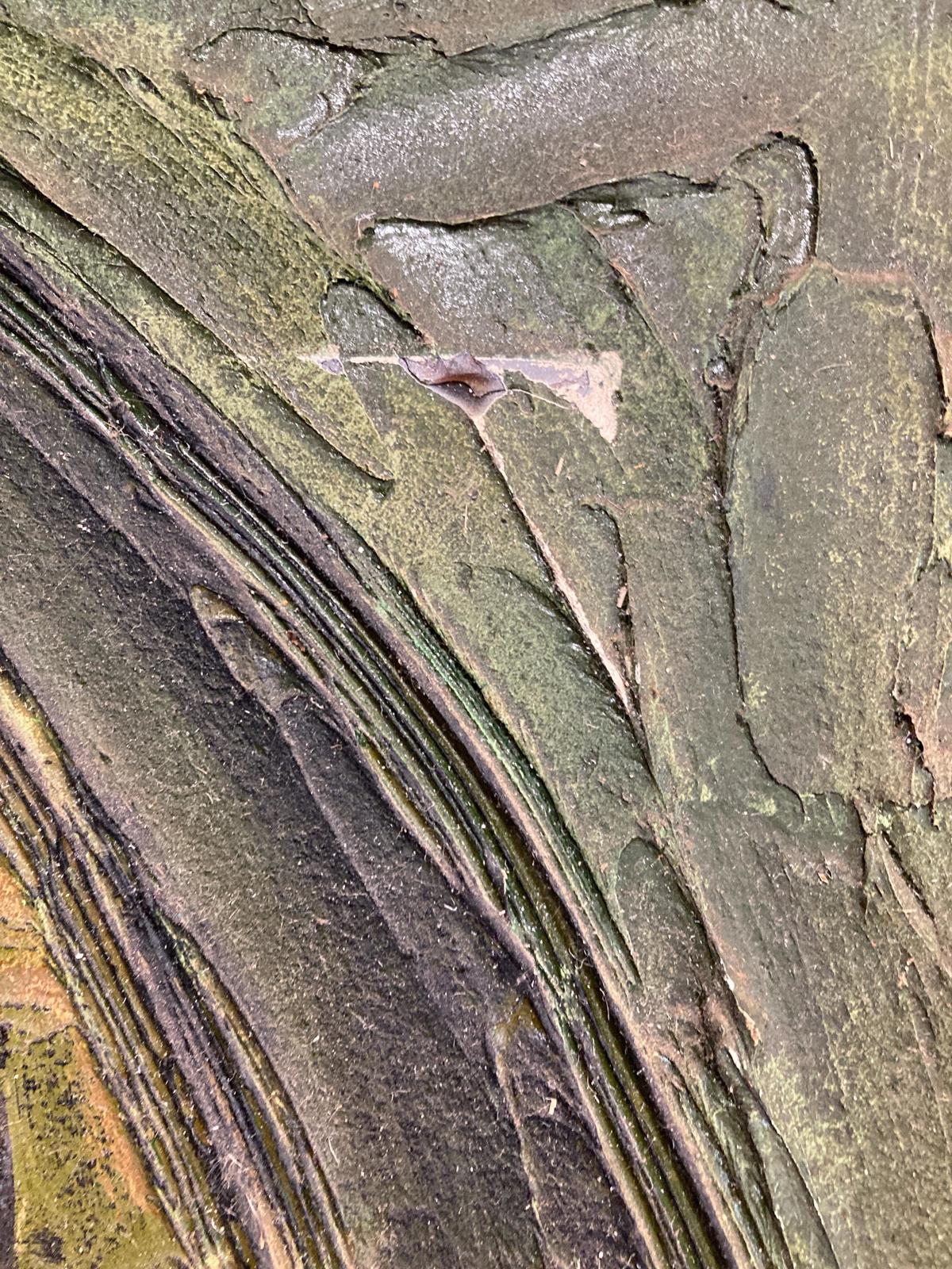 Large Mid-Century Framed Original Gothic Oil Painting by Etta Benjamin Cien