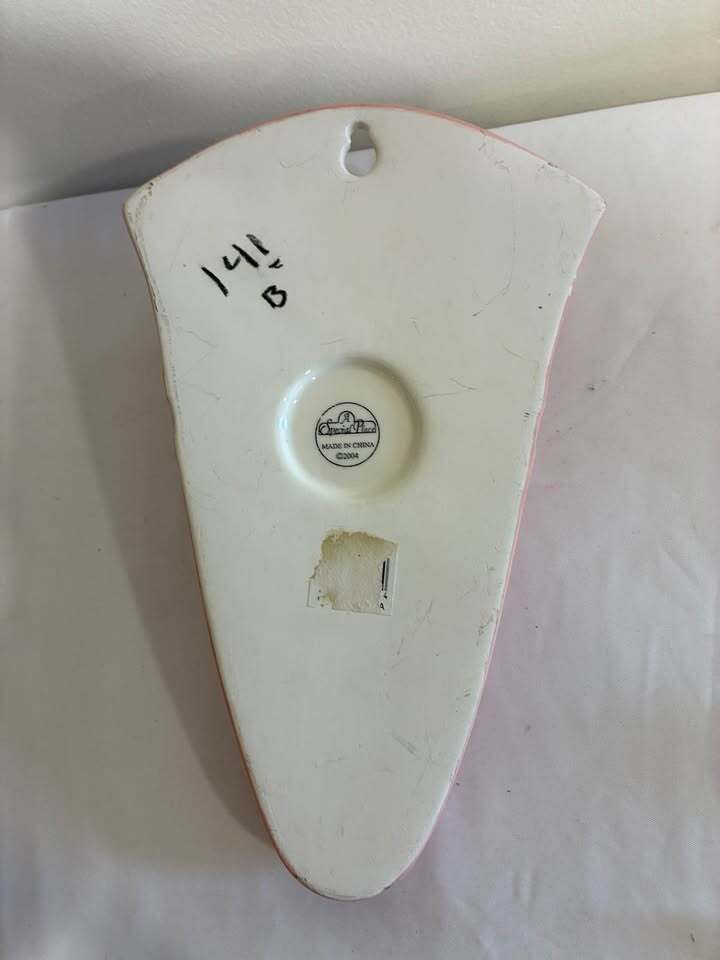 Pink Ceramic Floral Wall Pocket Vase Planter
