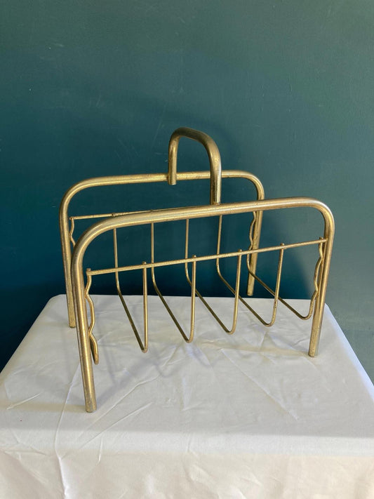 Vintage Brass Finish Small Magazine Rack