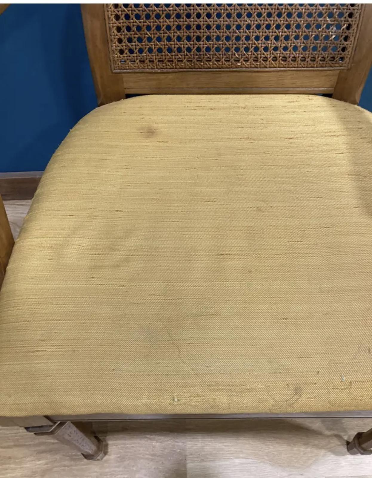 Vintage Drexel Cane Back Armchair | Upholstered Wood Accent Chair |Vintage Finds