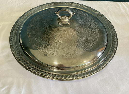 Vintage Eton Silver Plated Round Serving Dish with Lid