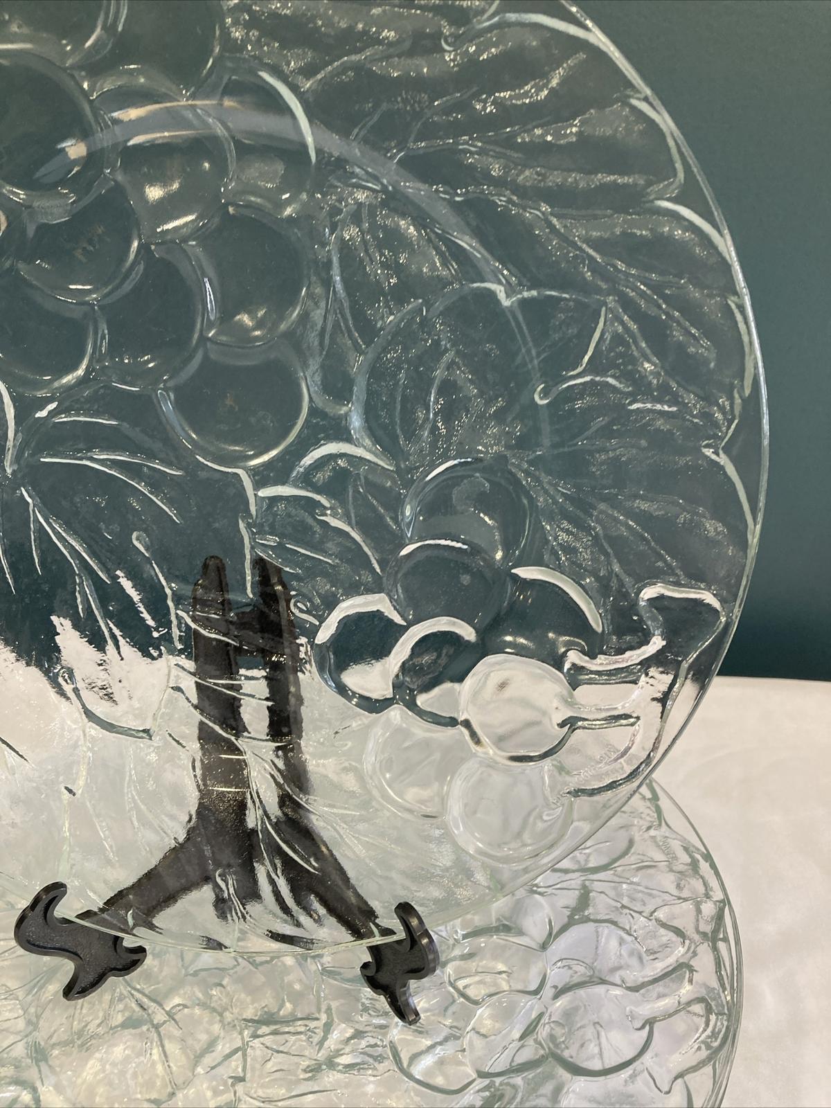 Vintage Grape Clear Crystal 10" Dinner Plates Set of 4 KIG Indonesia Vintage Finds