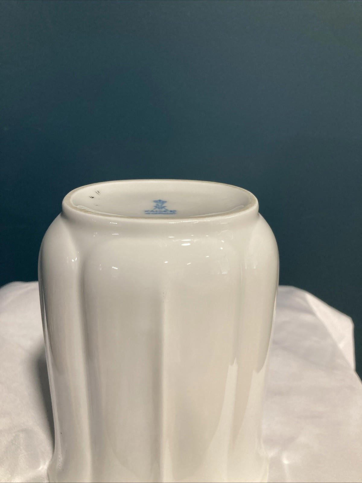 Vintage KAISER West Germany Golden Crown White Porcelain Flower Vase