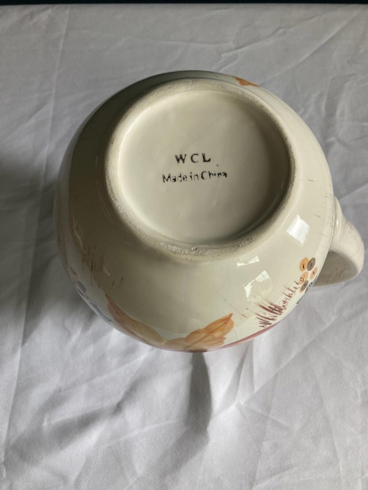 Vintage WCL French Country Pear & Grape Ceramic Pitcher