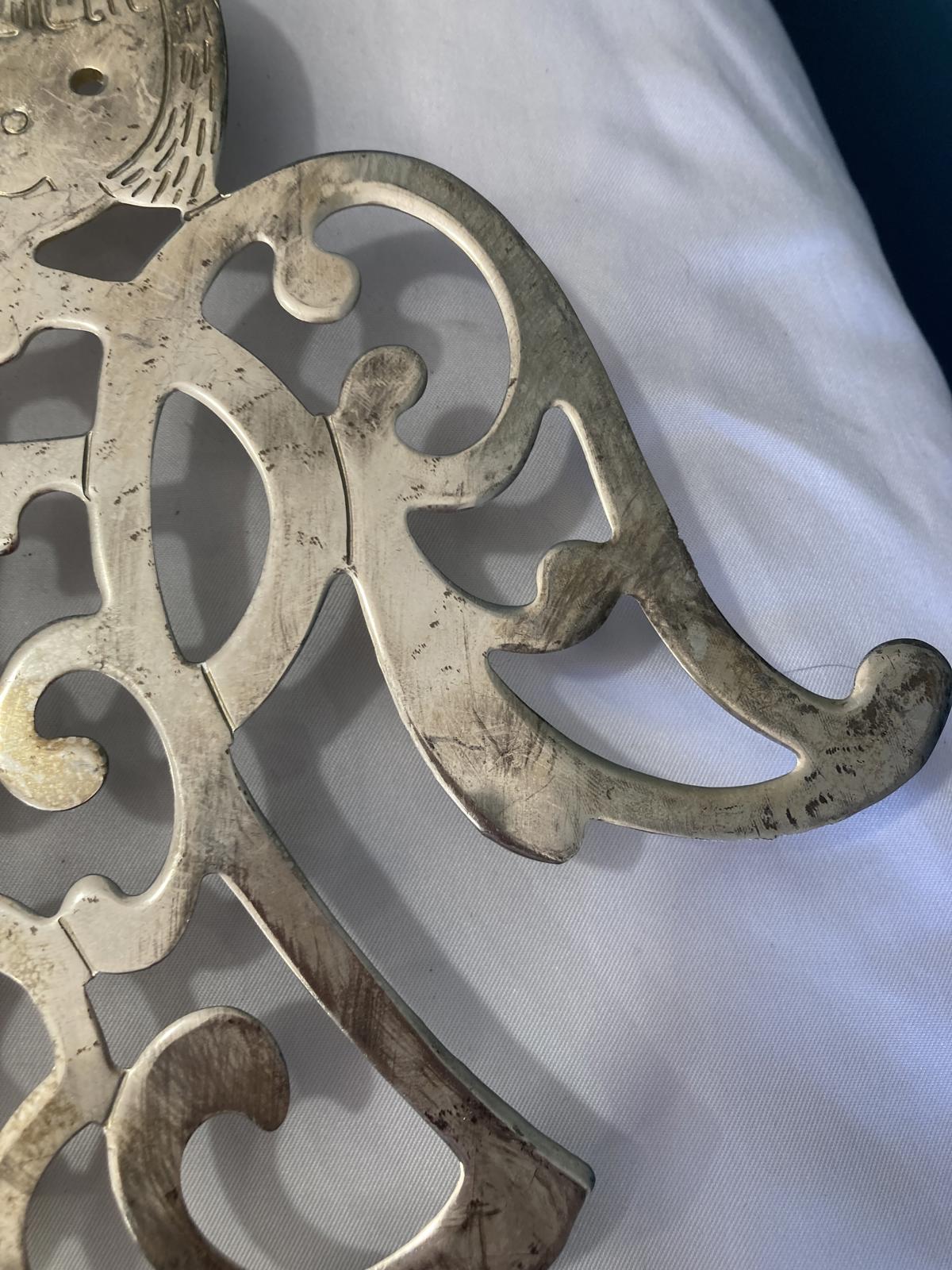Vintage Silverplate Angel Wall Trivets Pair Mid Century Style
