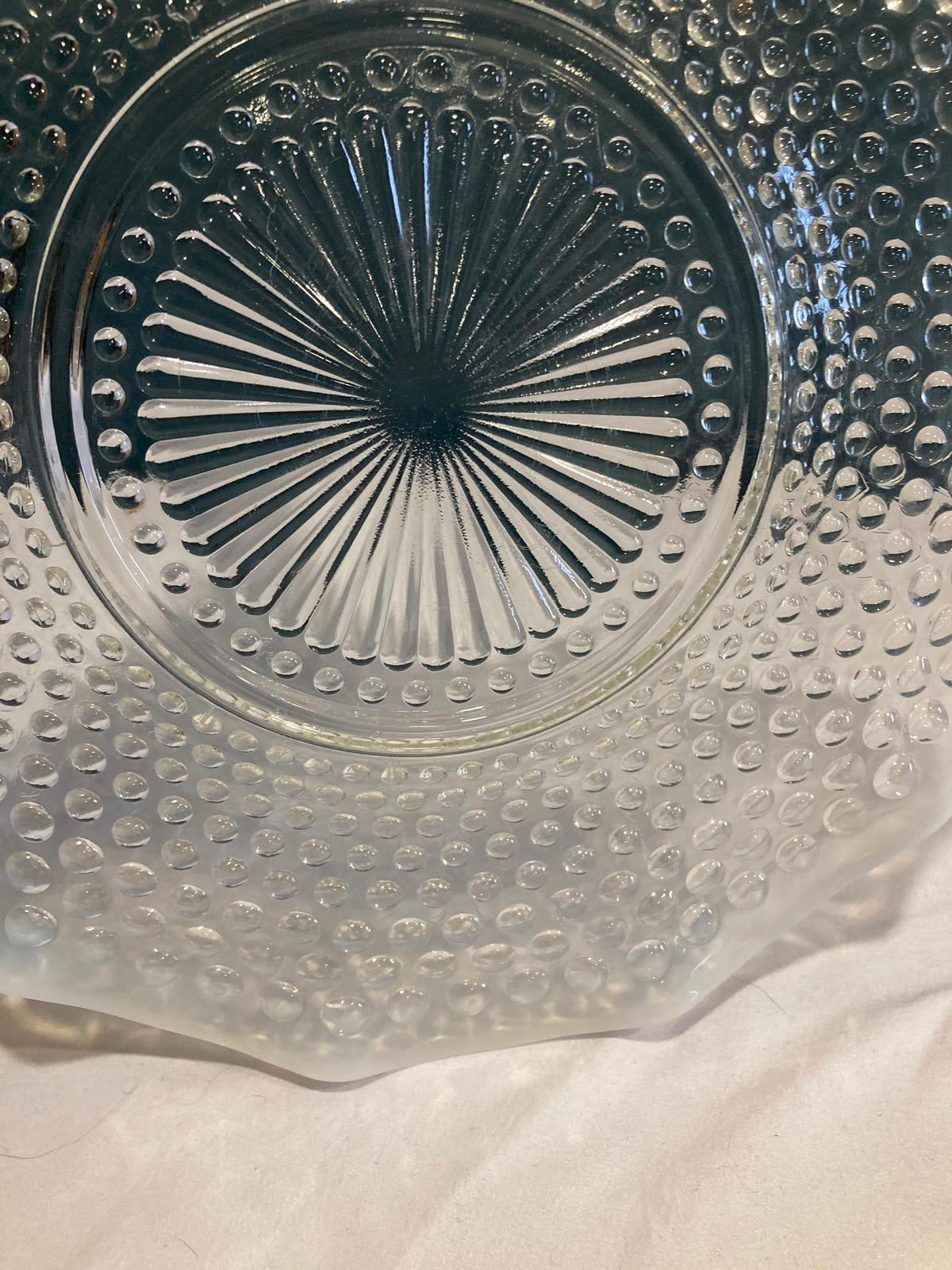Vintage Anchor Hocking Moonstone Hobnail Plate
