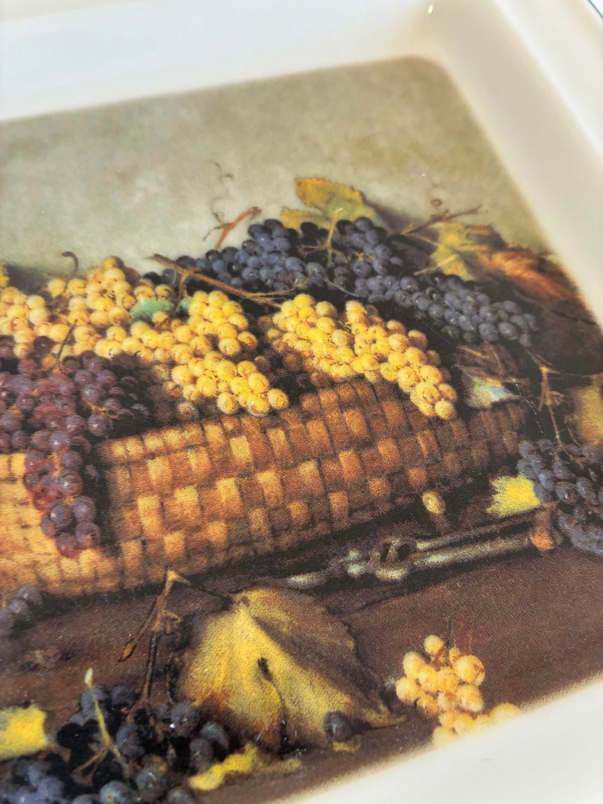 Vintage Brunelli Designs Italy Fruit Plates Square Plates, Set of 4