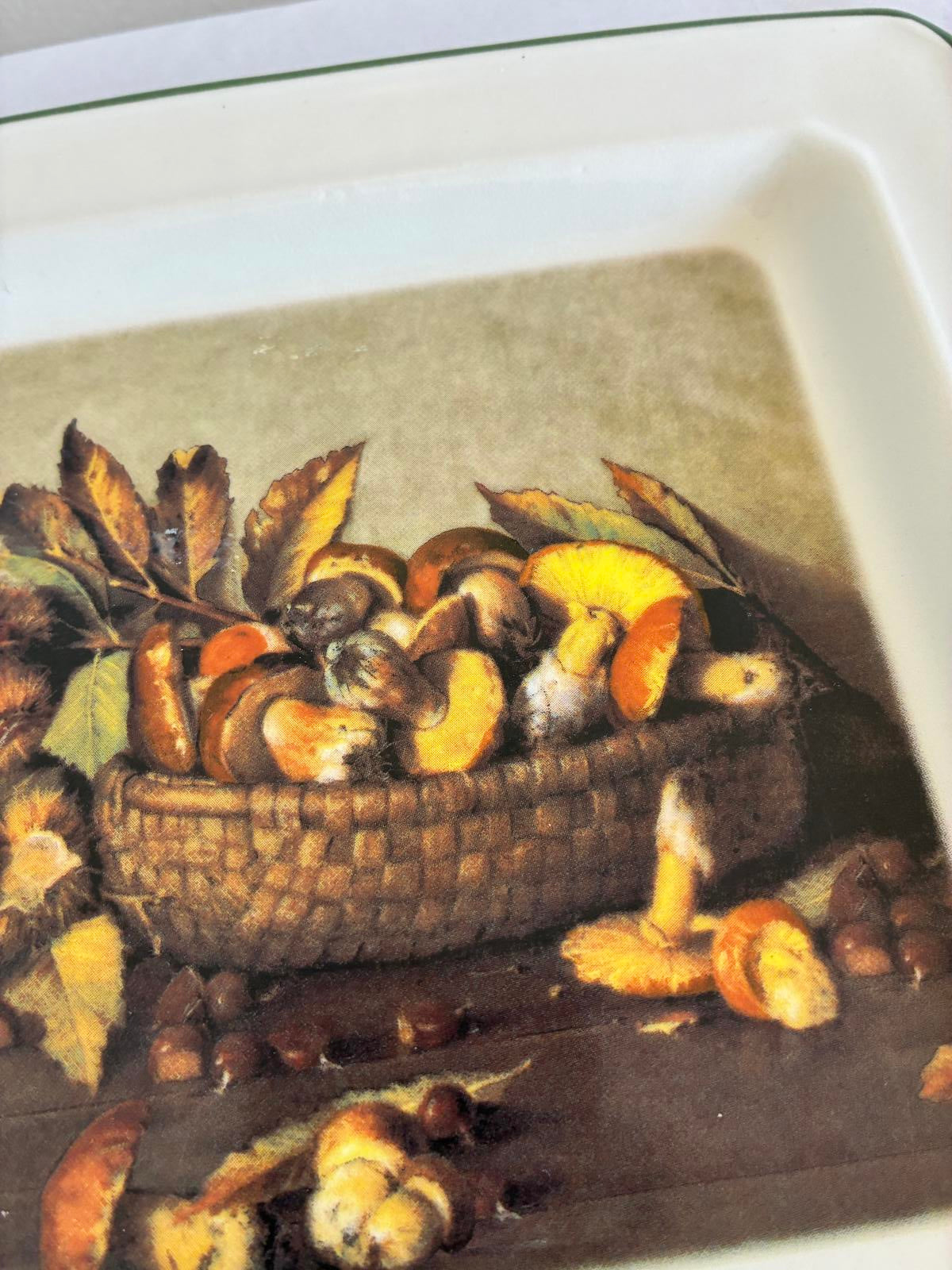 Vintage Brunelli Designs Italy Fruit Plates Square Plates, Set of 4