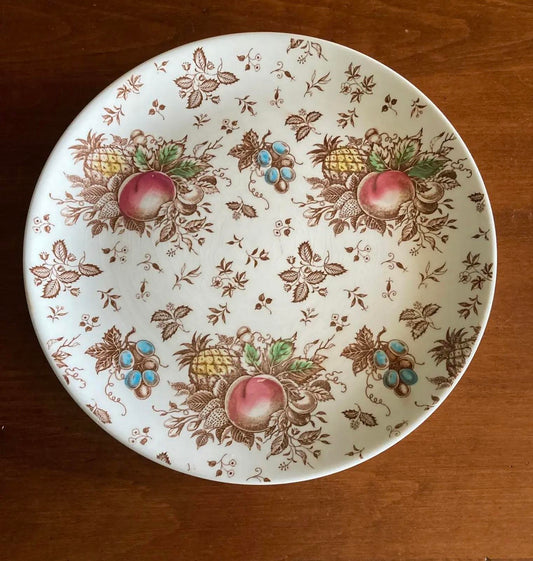 Vintage Nasco Viceroy Japan Serving Platter Hand Painted Fruit Pattern 11.5”