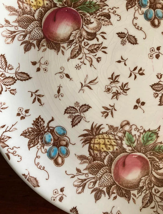 Vintage Nasco Viceroy Japan Serving Platter Hand Painted Fruit Pattern 11.5”