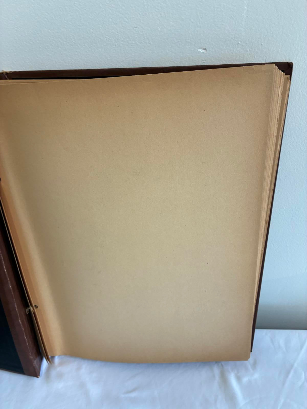 Vintage Leather Scrapbook Album Embossed Crest Memory Book Rustic Keepsake Album