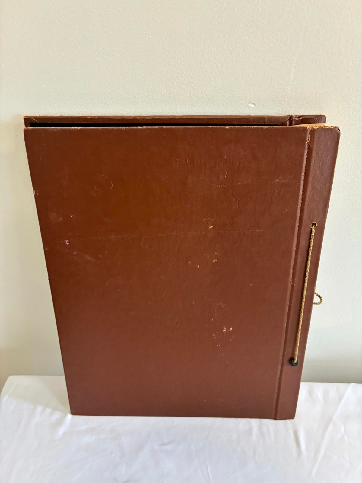 Vintage Leather Scrapbook Album Embossed Crest Memory Book Rustic Keepsake Album