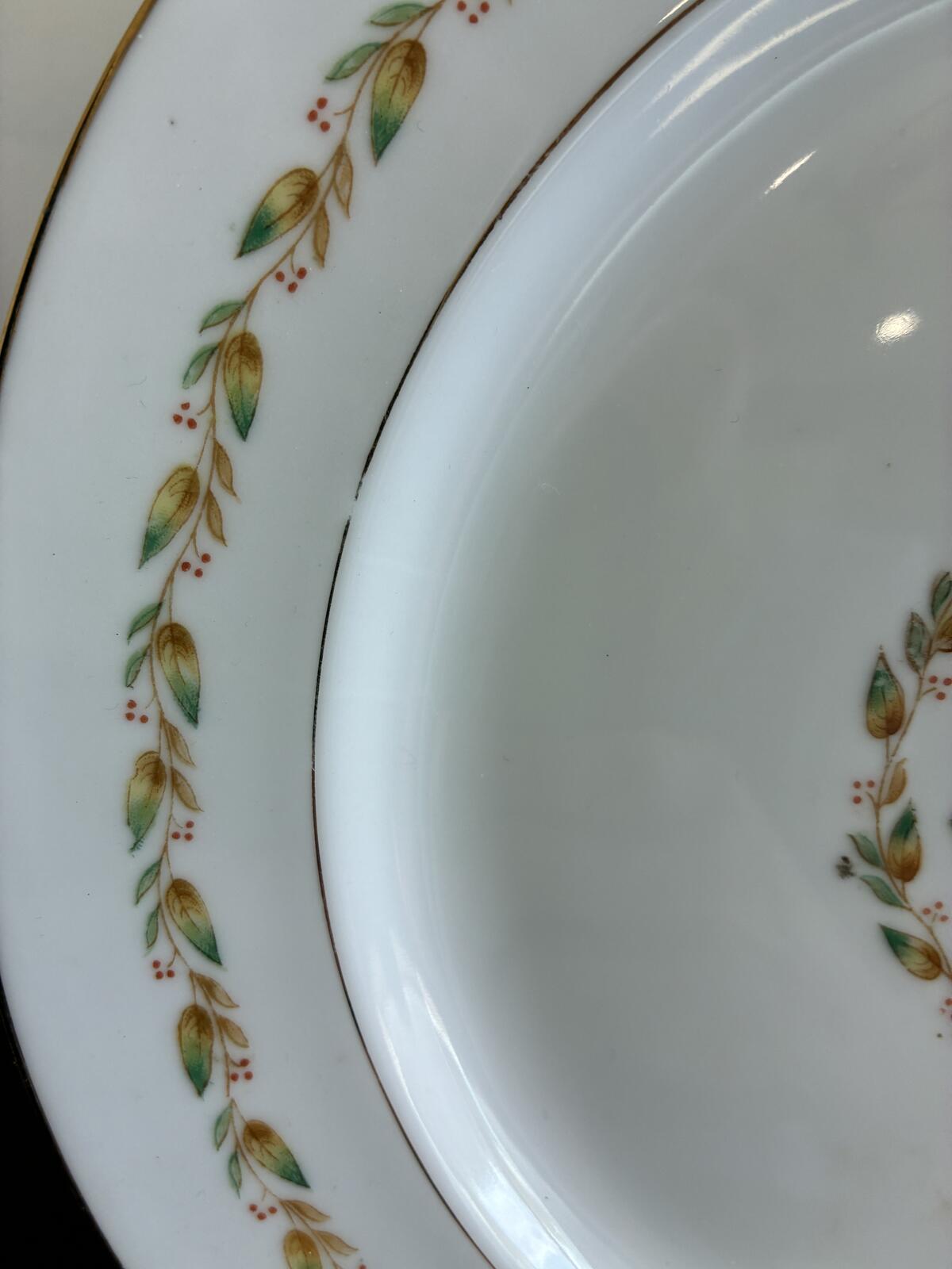 Vintage Mikado Laurel Pattern Dinner Plates Set of 4 - Pink Rose Gold Trim Japan