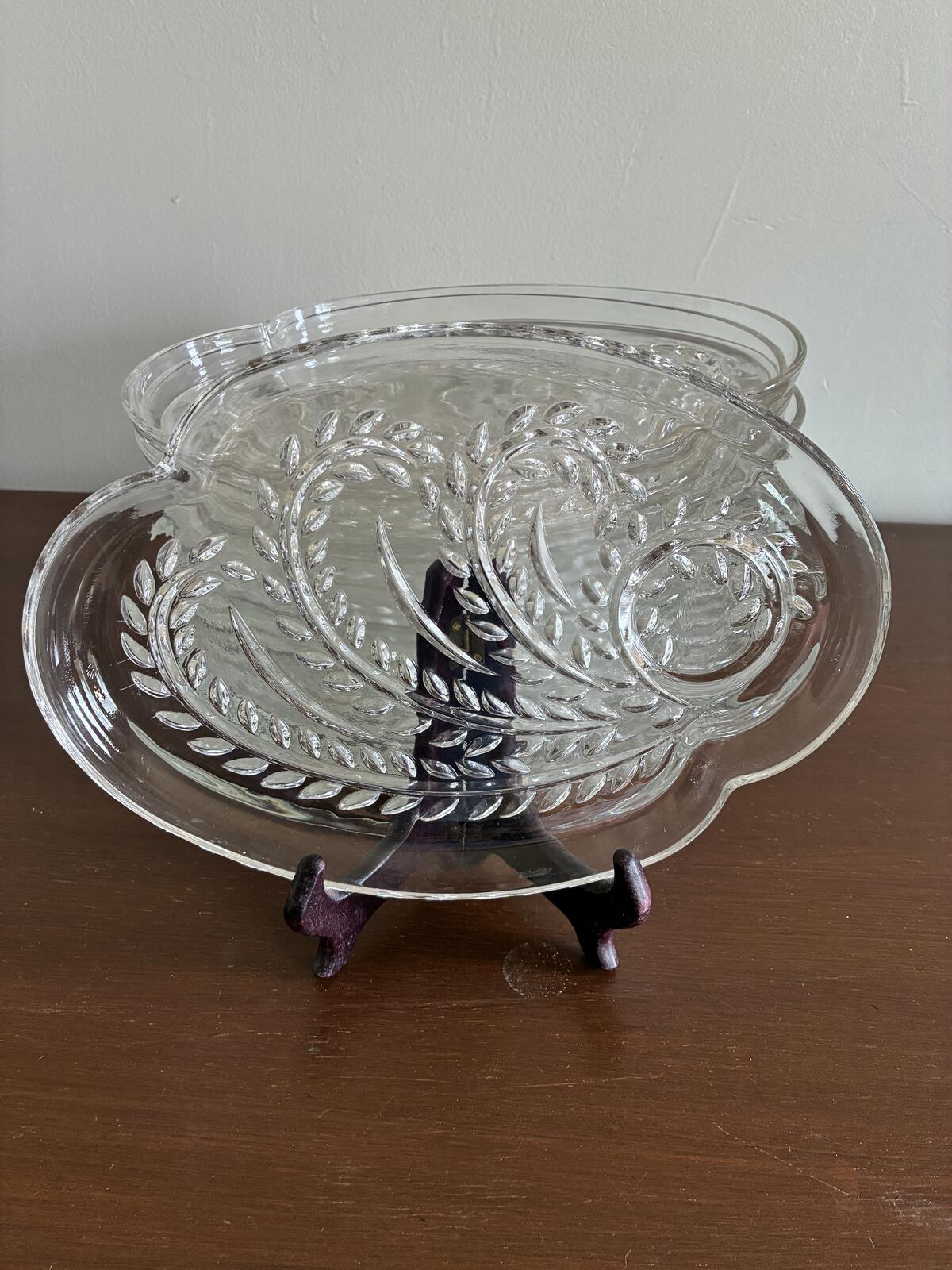 Vintage Federal Glass Homestead Set of 14 Plates-Clear Pressed Glass Rope Border