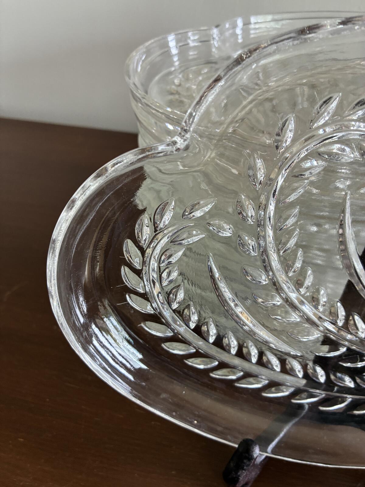 Vintage Federal Glass Homestead Set of 14 Plates-Clear Pressed Glass Rope Border