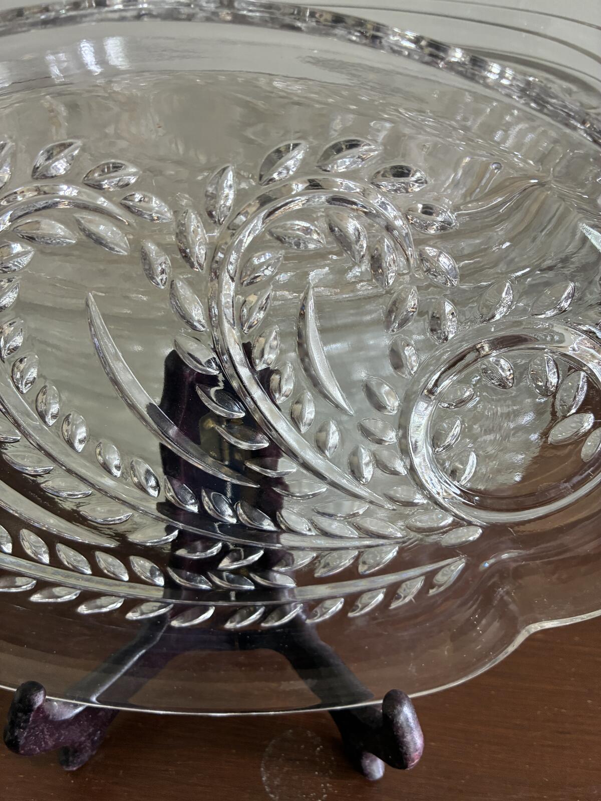 Vintage Federal Glass Homestead Set of 14 Plates-Clear Pressed Glass Rope Border