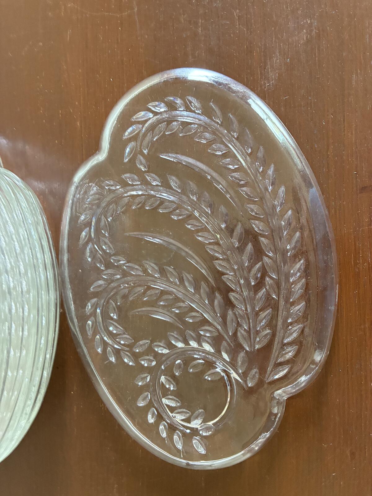 Vintage Federal Glass Homestead Set of 14 Plates-Clear Pressed Glass Rope Border