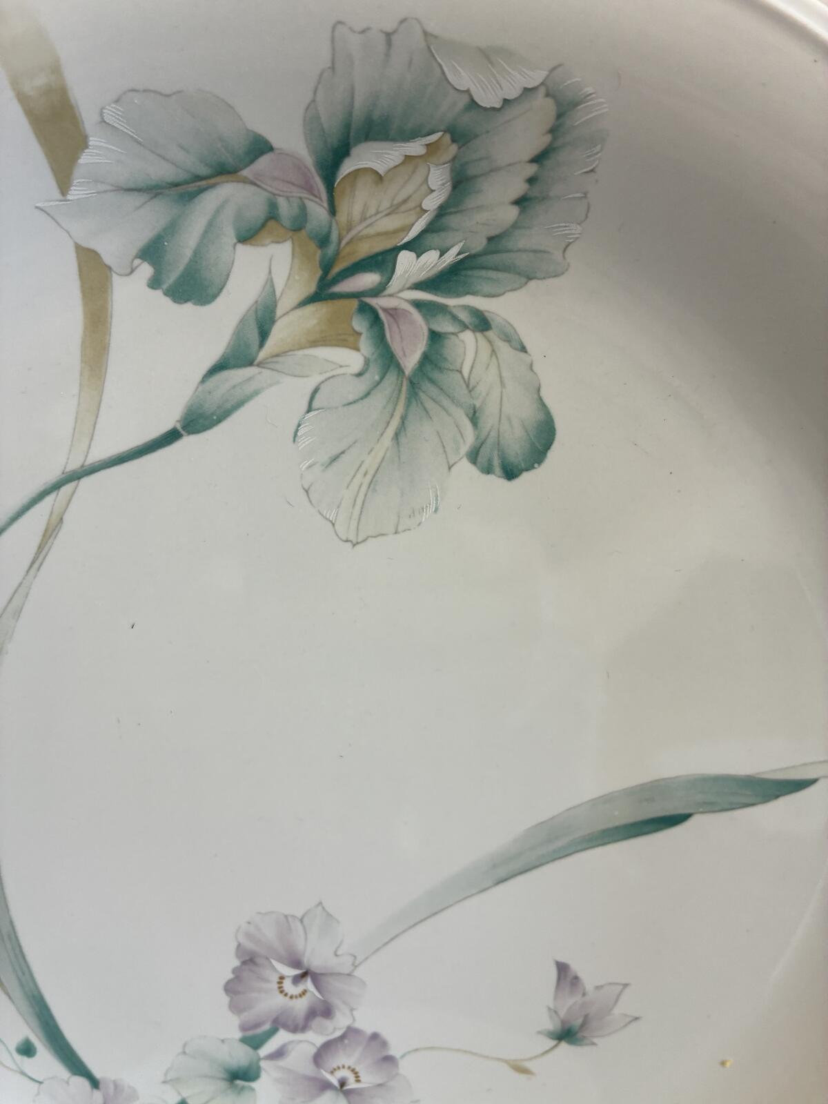 Vintage Mikasa Rondo Set of 5 Scalloped Plates - Iris Butterfly Floral China