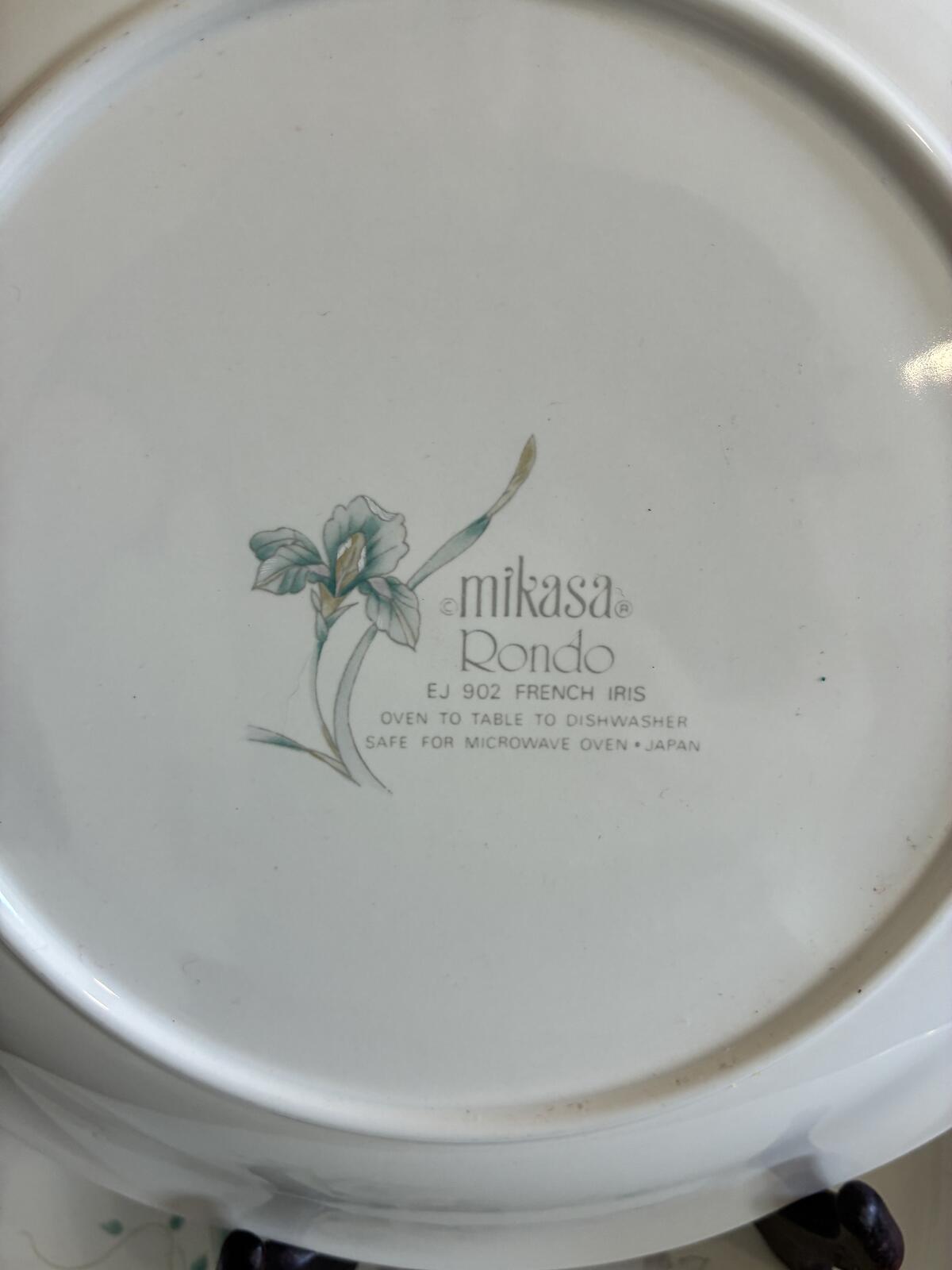 Vintage Mikasa Rondo Set of 5 Scalloped Plates - Iris Butterfly Floral China